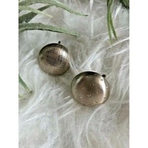 Large Vintage‎ 80s Gold Tone Round Circle screw back Earrings Chunky Statement